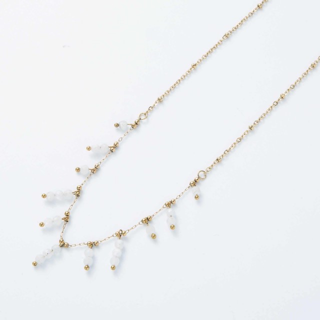 Stainless Steel Short Necklace Color:White