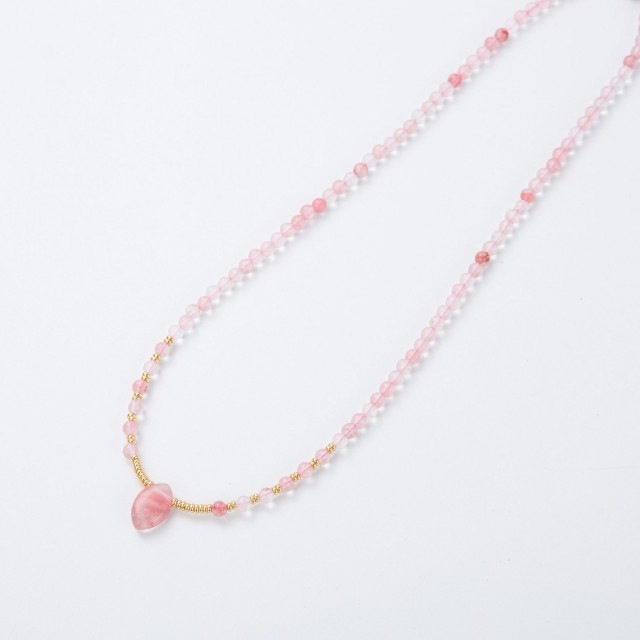 Stainless Steel Short Necklace Color:Pink