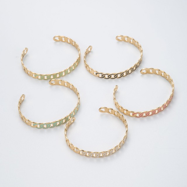 Colored Chain Bangle Bracelet 
