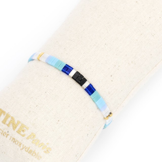 Bracelet Elastique Perles de Miyuki Couleur:Bleu Royal