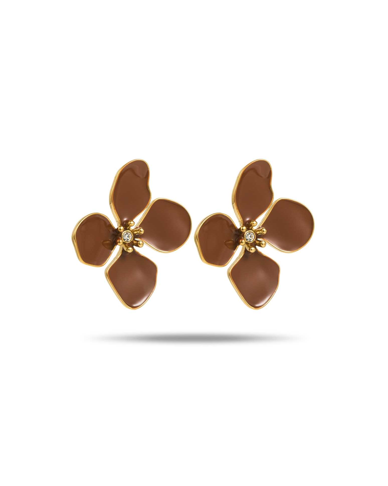 Boucles D'oreilles à Clips En Forme De Fleur Strass - Scintillantes - Pour Mariage, Fête, été - Sans Perçage (EVER FAITH)