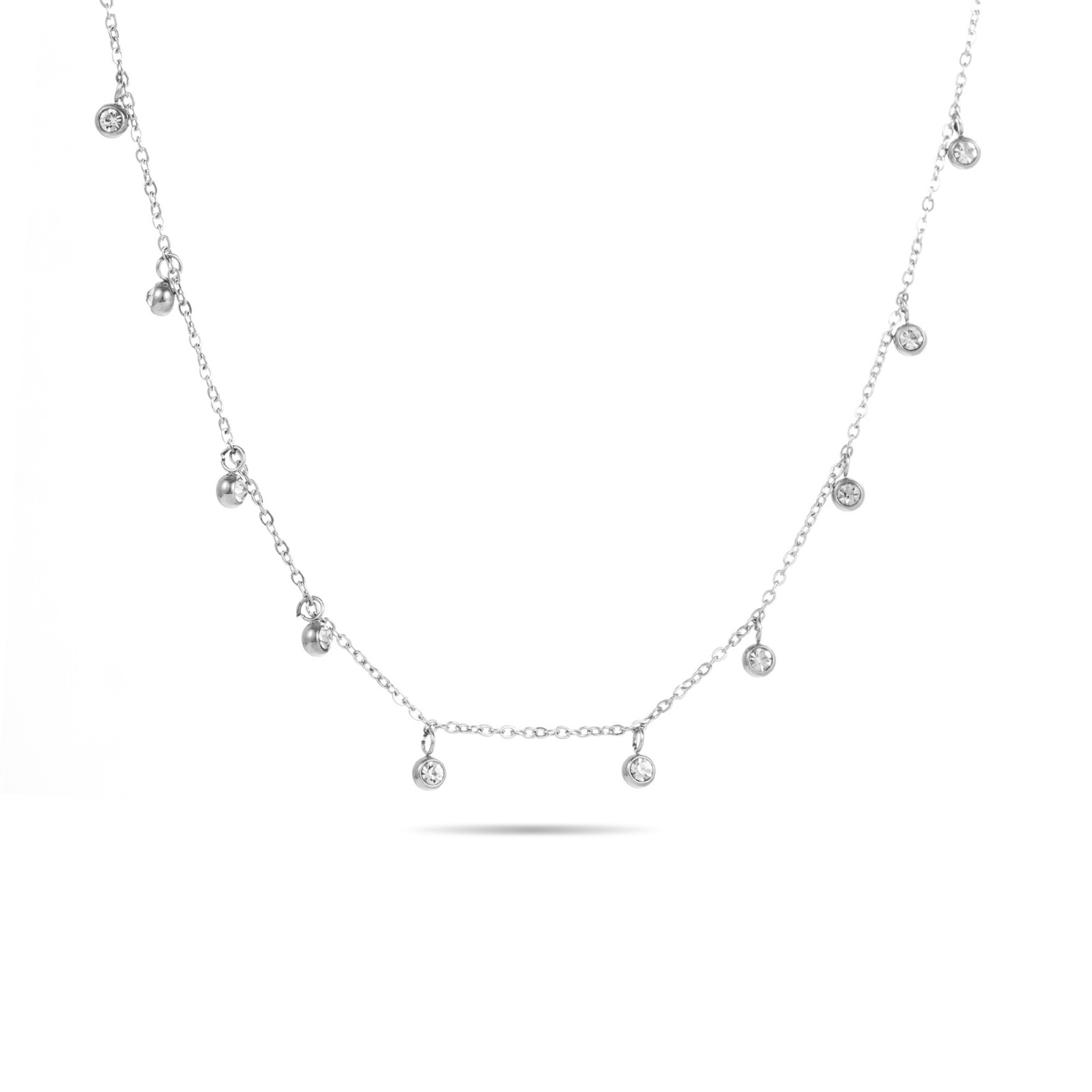 Stainless Steel Short Necklace Color:Silver