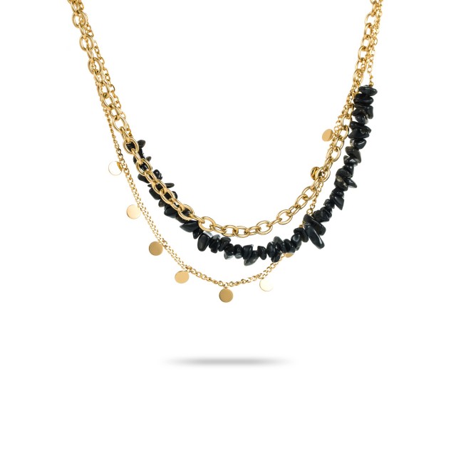 Stainless Steel Short Necklace Color:Black