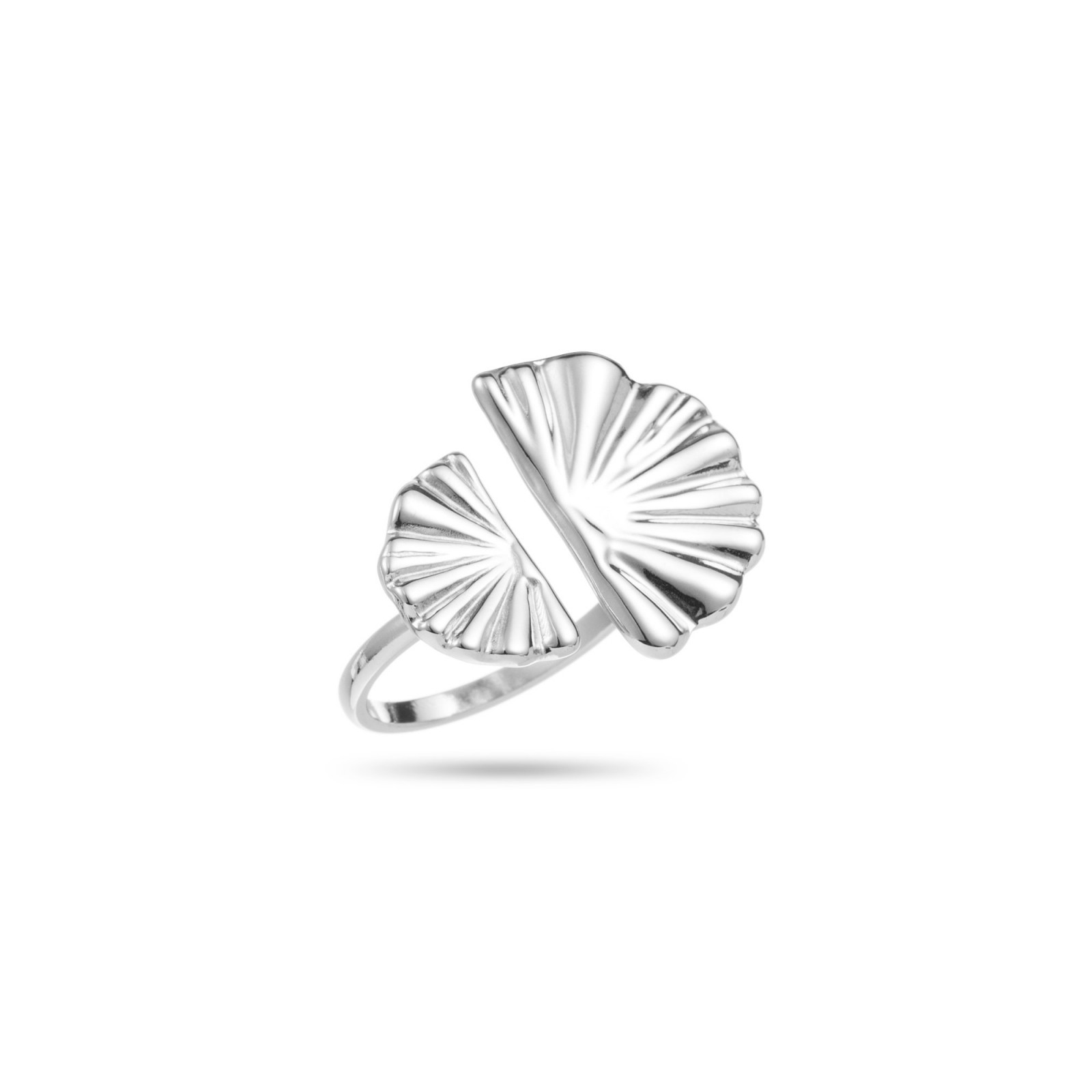 Open Ginkgo Leaf Ring Color:Silver