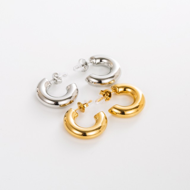 Large Mini Hoops Earrings Color:Gold