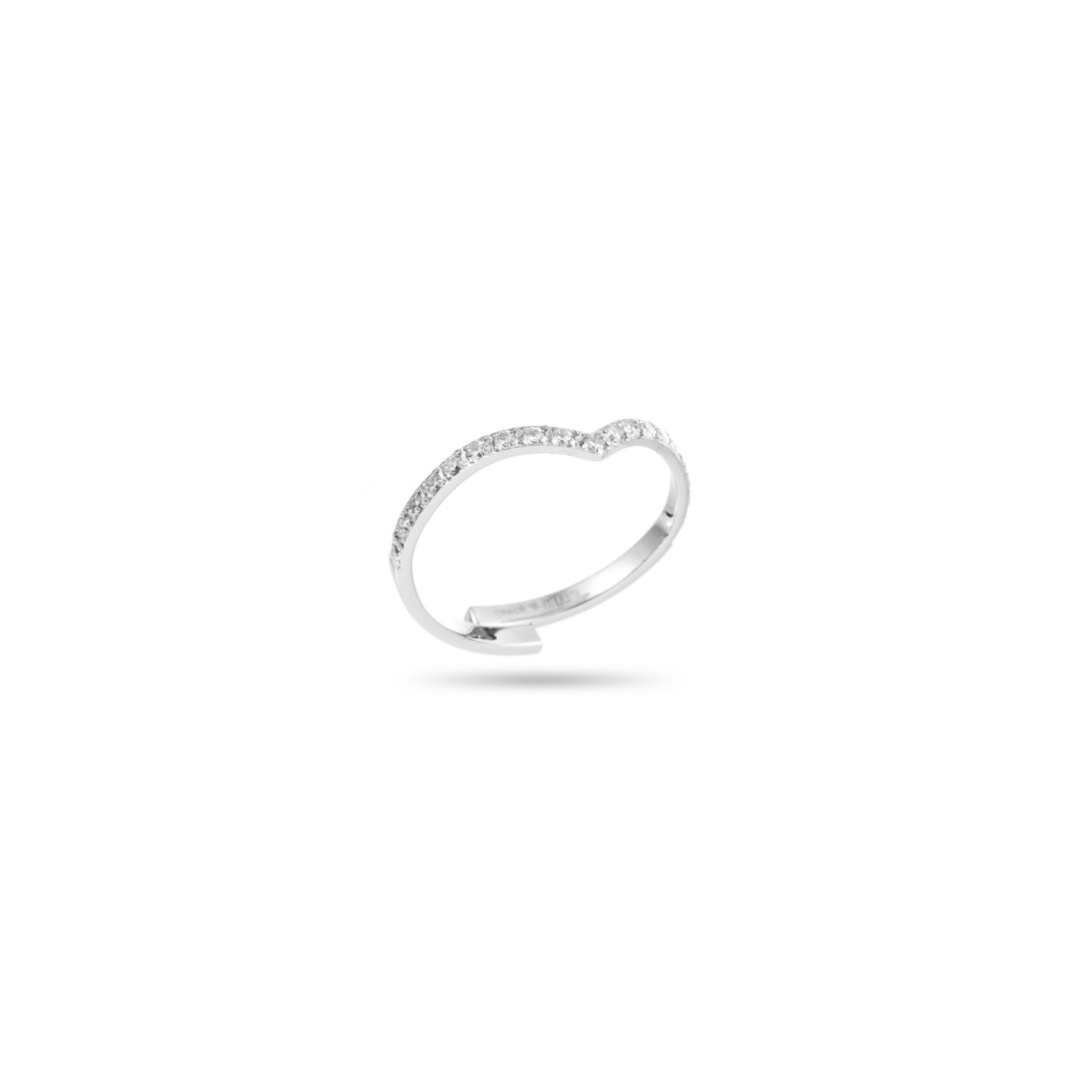 Rhinestone V Ring Color:Silver