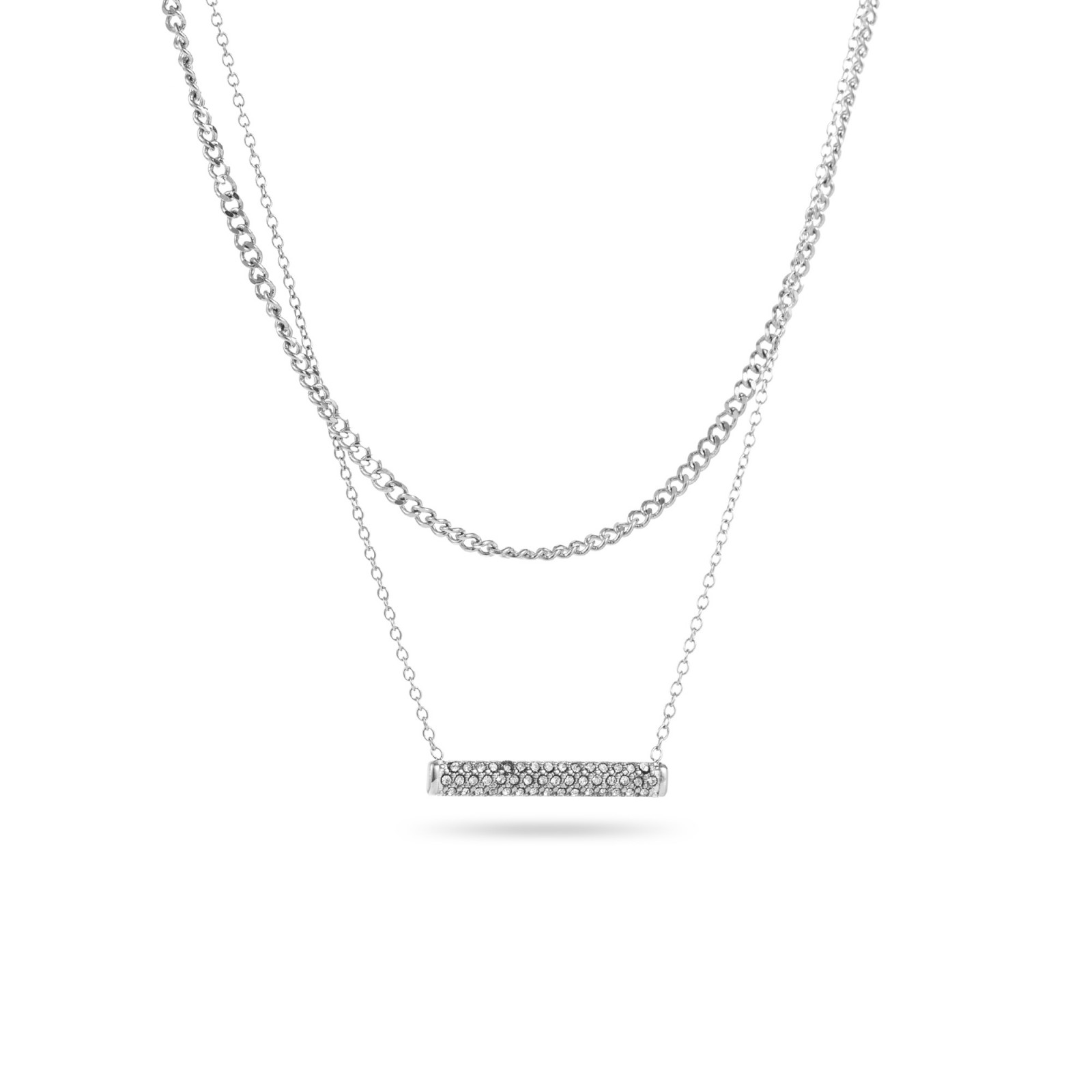 Stainless Steel Short Necklace Color:Silver
