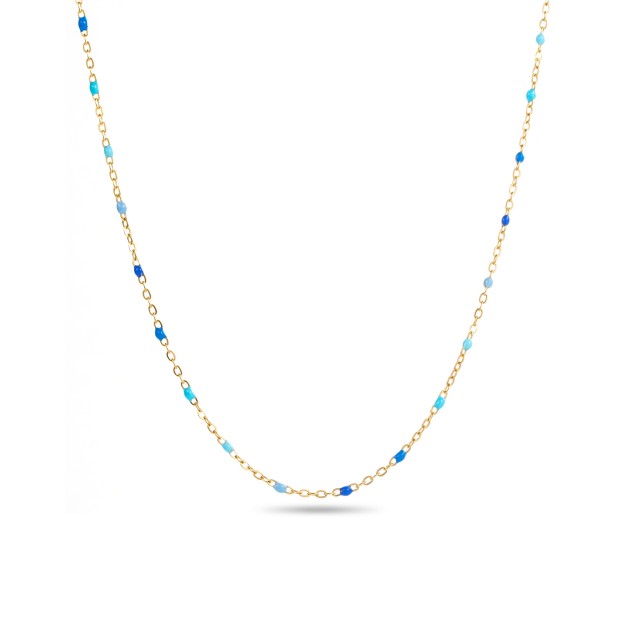 Necklace with Colored Pearls Multicolor Color:Blue