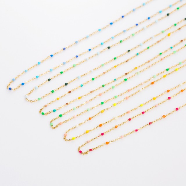 Necklace with Colored Pearls Multicolor 