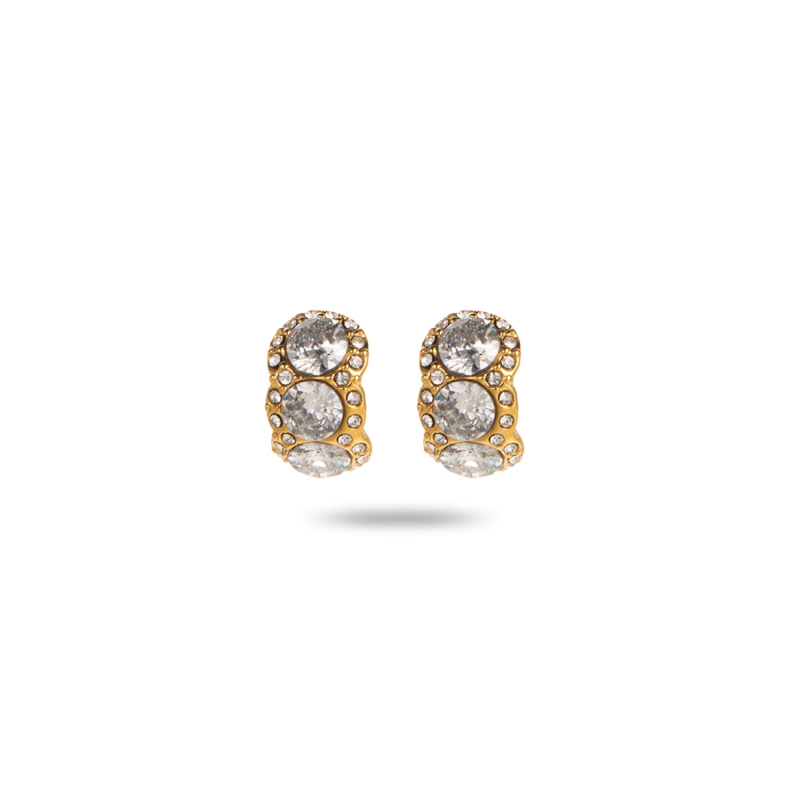 Colored Rhinestone Studs Earrings Color:White