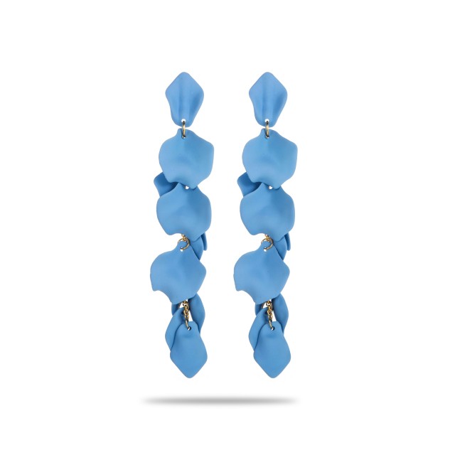 Rose Petal Earrings Color:Blue