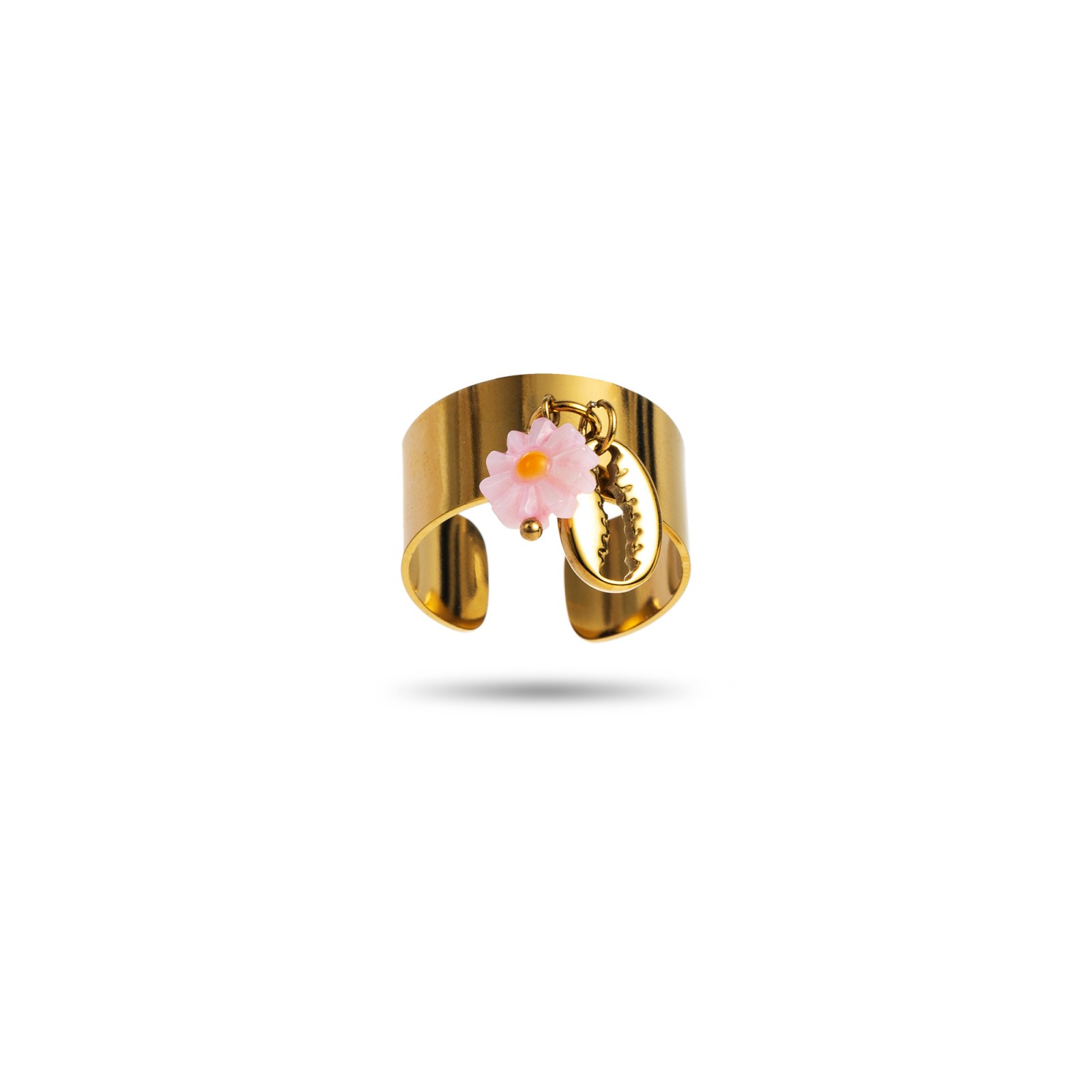 Stainless Steel Ring Color:Pastel Pink