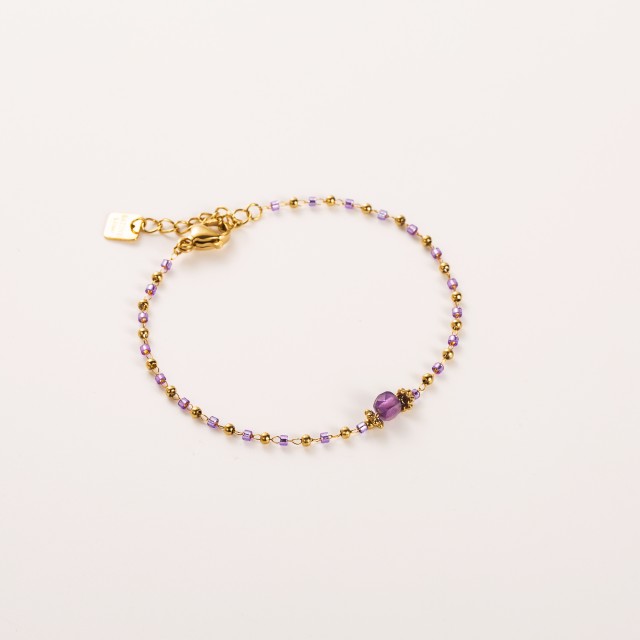 Stainless Steel Chain Bracelet Color:Purple