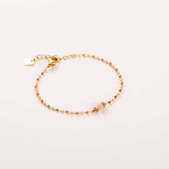 Stainless Steel Chain Bracelet Color:Pink