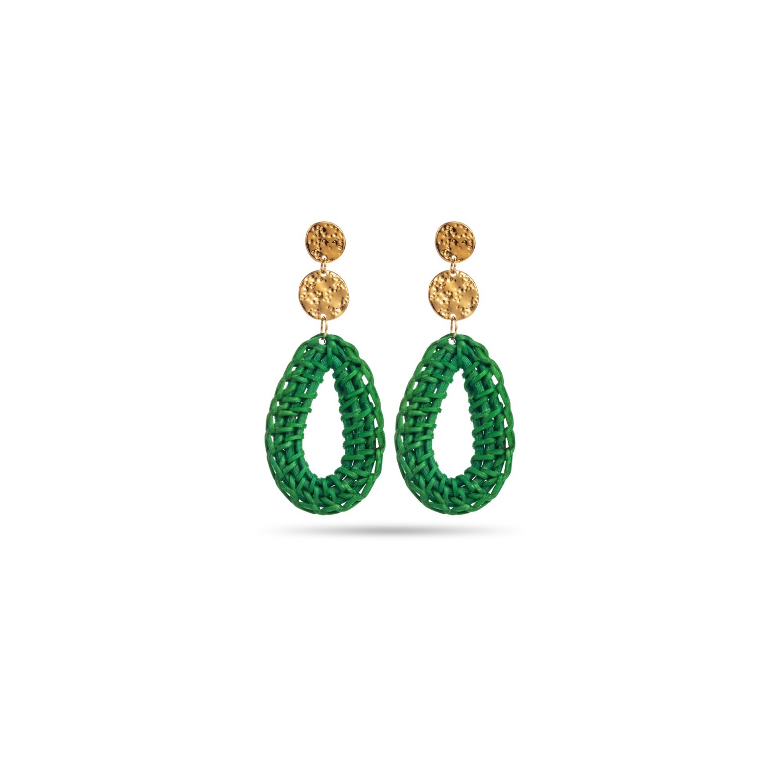Raphia Drop Earrings Color:Green