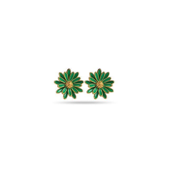 Boucles d'Oreilles Mini Marguerite Couleur:Vert