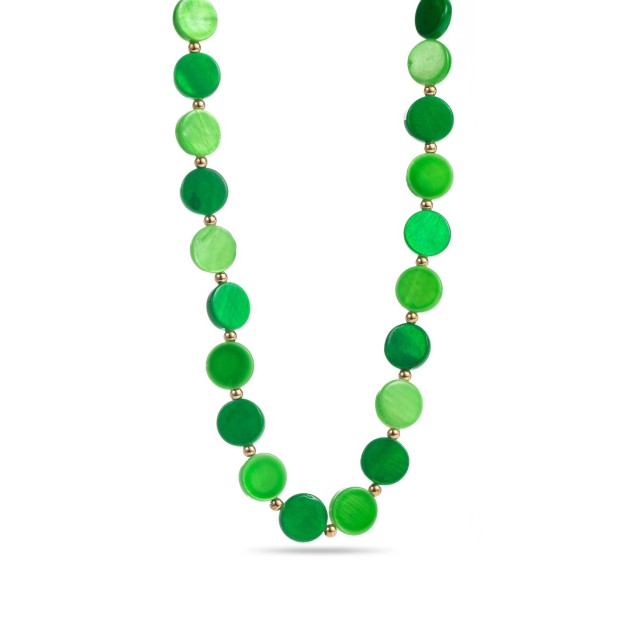 Round Colorful Mother-of-Pearl Necklace Color:Green