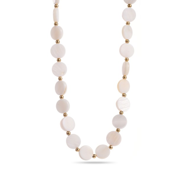 Round Colorful Mother-of-Pearl Necklace Color:White