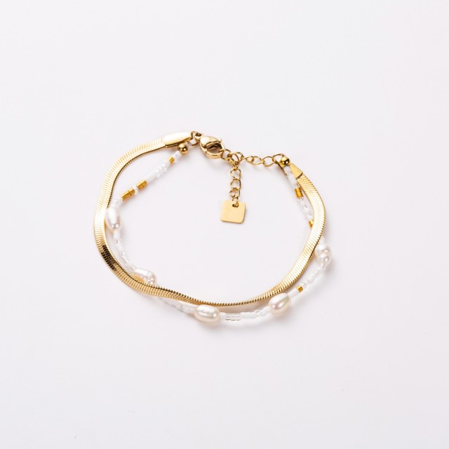 Bracelet Multirang avec Perles de Nacre et Miyuki 