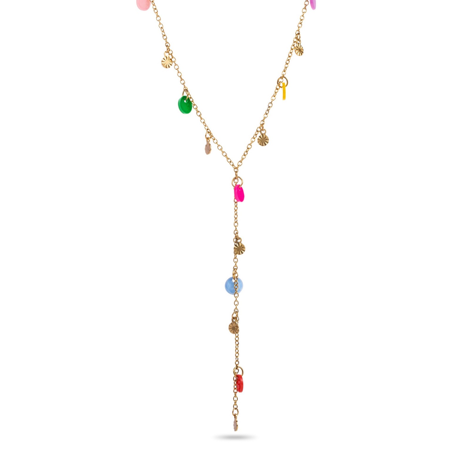 Pendant Necklace with Colored Nacre Color:Multi-Color