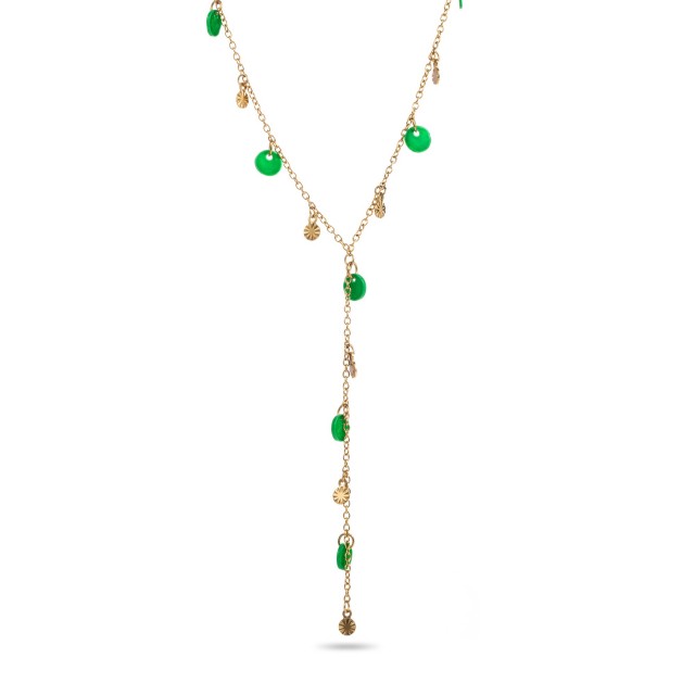 Collier Pendant avec Perles de Nacre Colorée Couleur:Vert