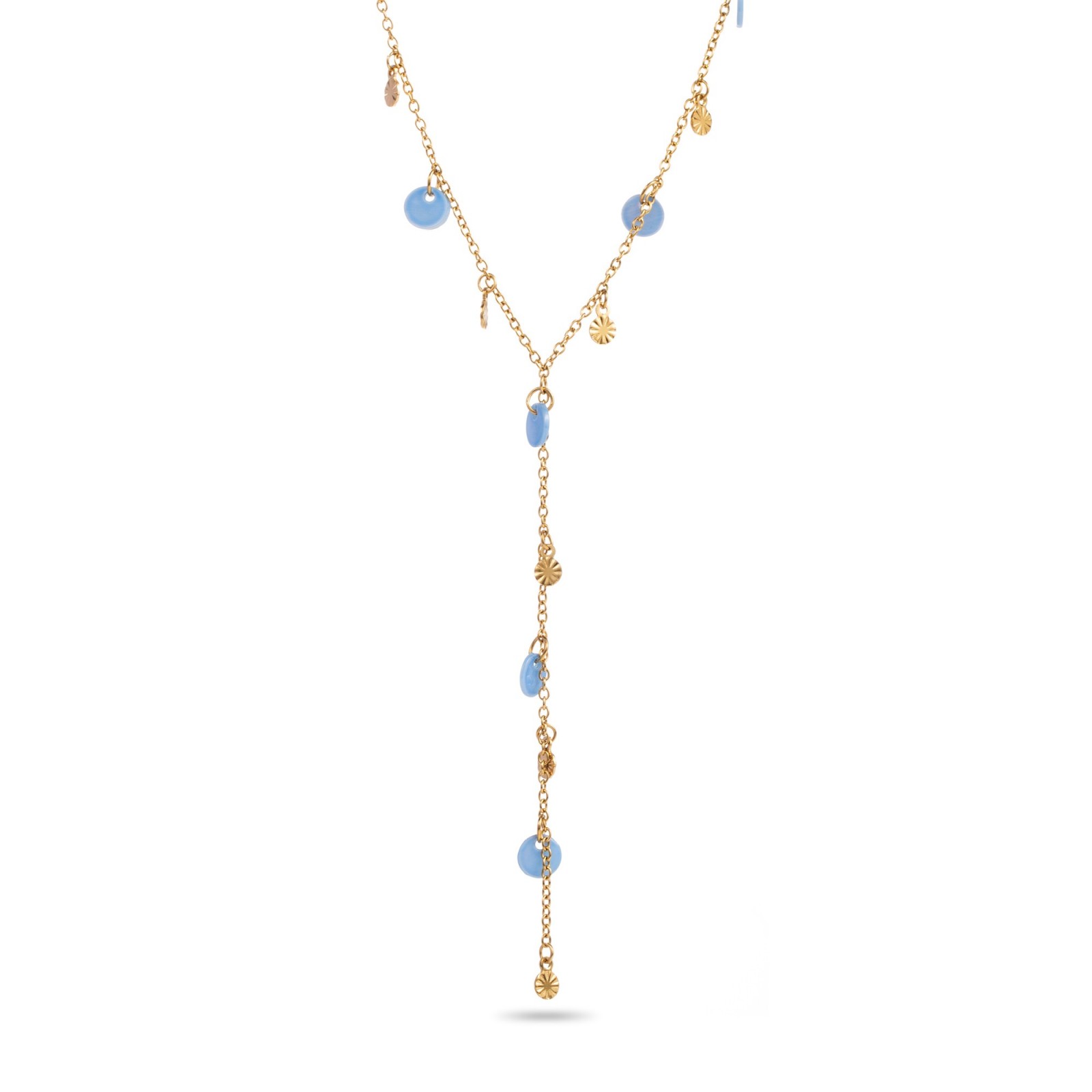 Pendant Necklace with Colored Nacre Color:Baby Blue