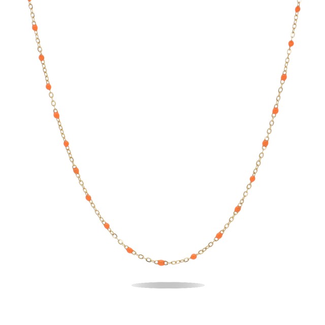 Collier à Perles de Couleur Uni Couleur:Orange