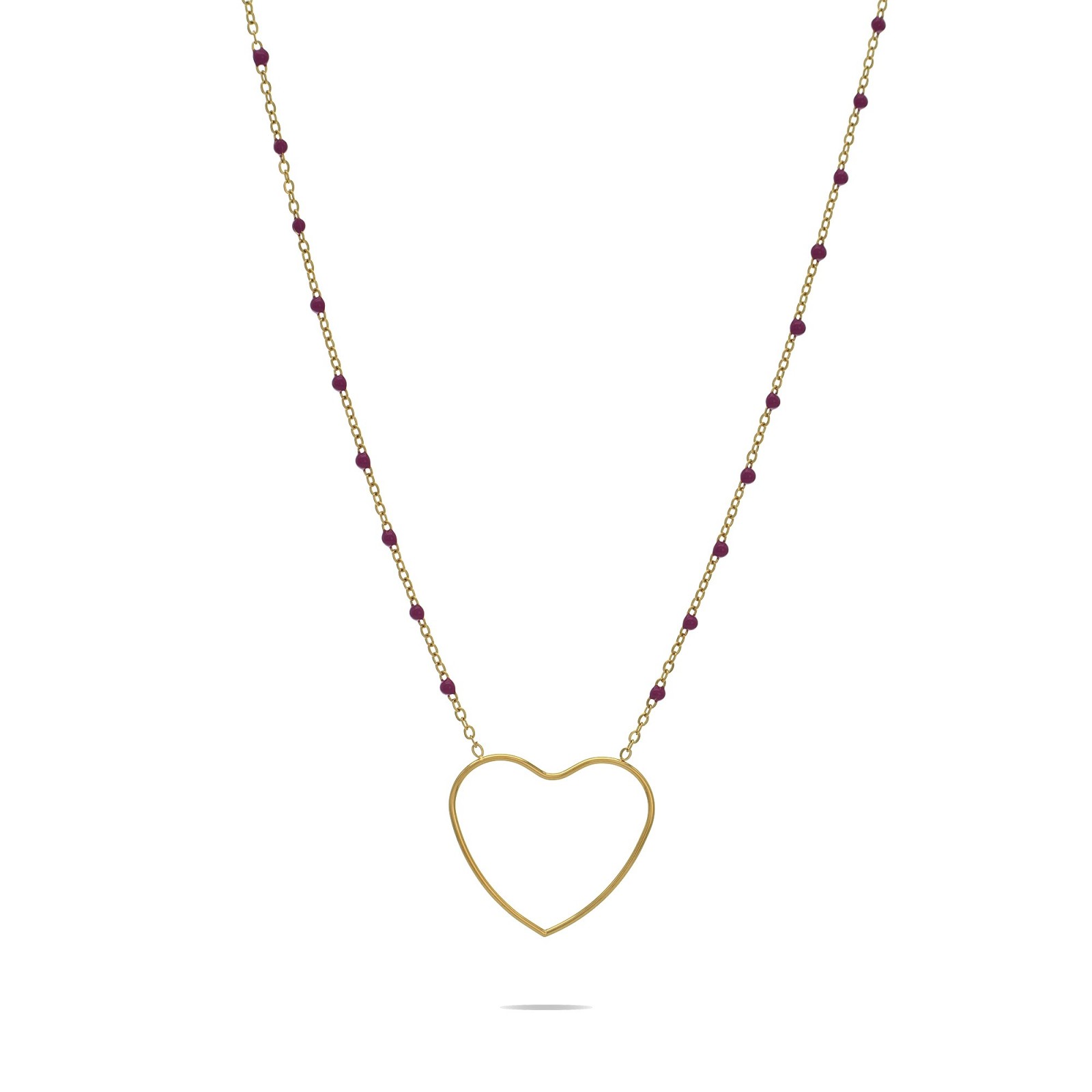 Stainless Steel Short Necklace Color:Purple