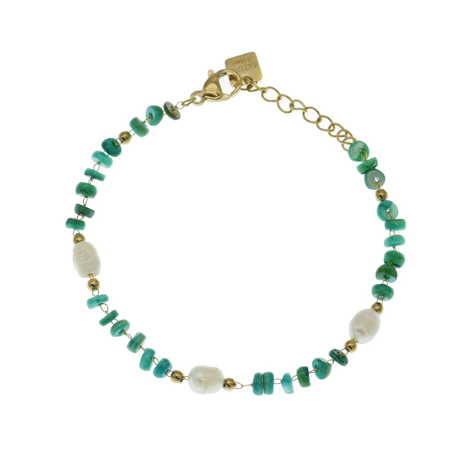 Bracelet de Perles de Nacres Colorés Couleur:Vert
