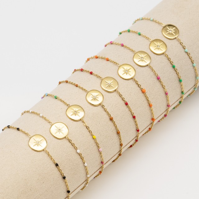 Bracelet Pendentif Etoile à Perles Colorées 