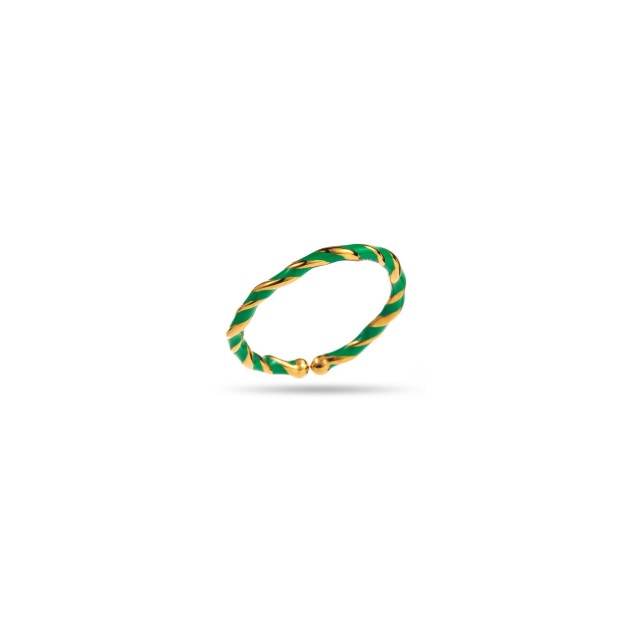 Colored Twisted Ring Color:Green