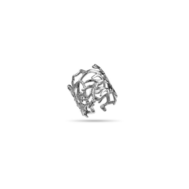 Large Branch Foliage Ring Color:Silver