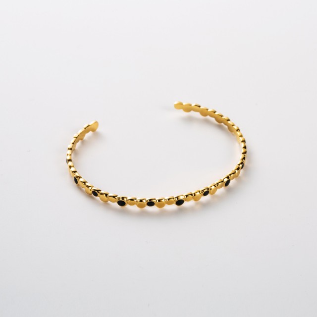 Irregular Colored Beads Necklace Bracelet Color:Black