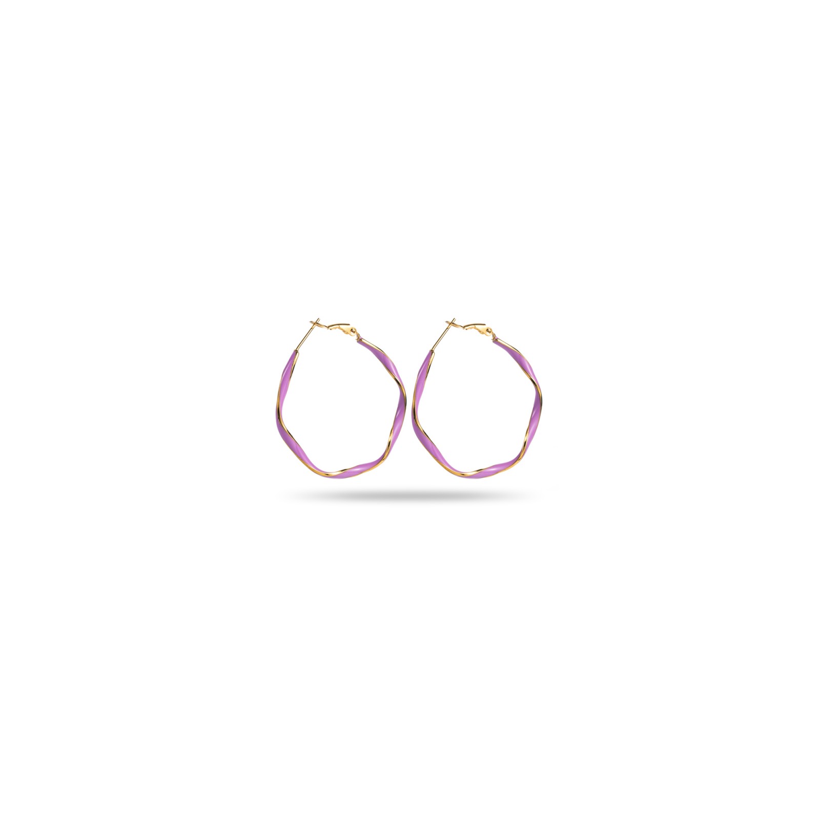 Colored Twisted Hoop Earrings Color:Lilac
