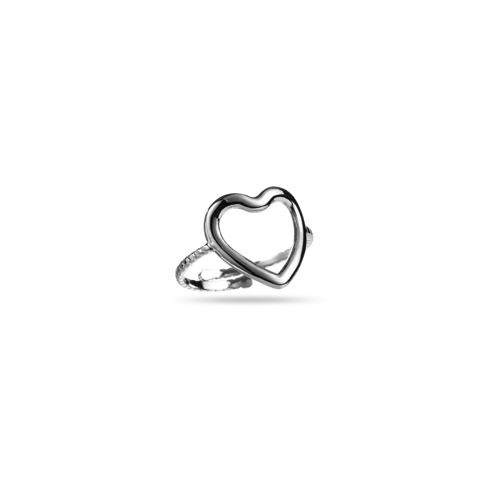 Heart Ring with Twisted Effect Ring Color:Silver