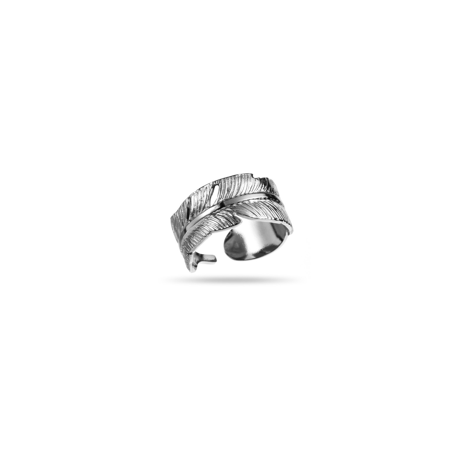 Leaf Ring with Details Color:Silver
