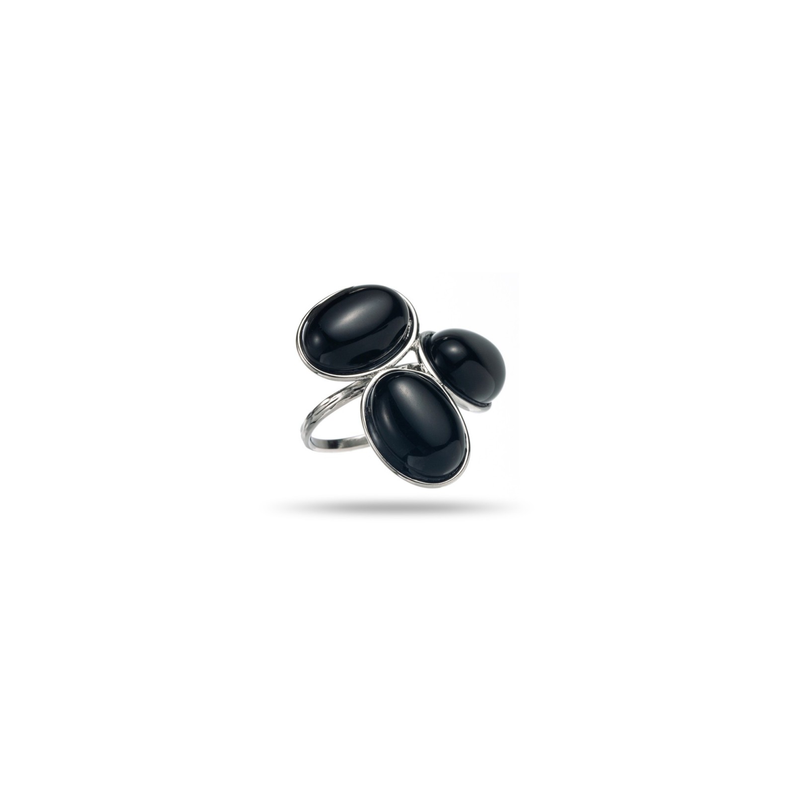 Triple Stone Ring Stone:Black Onyx