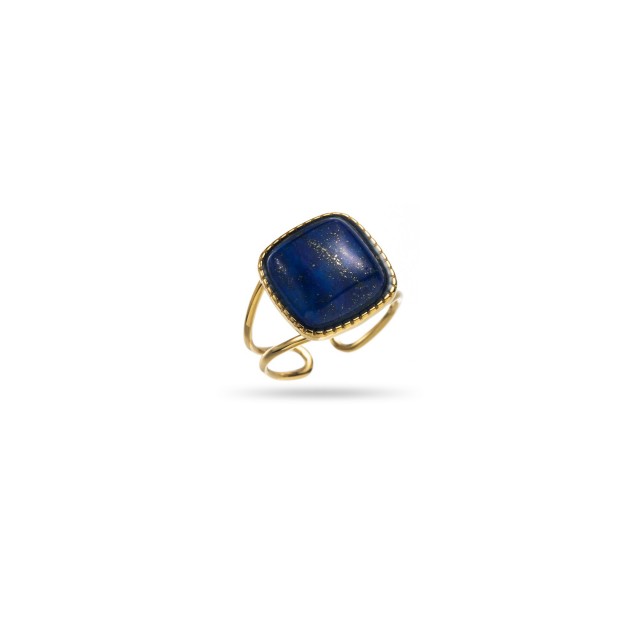 Bague Carré de Pierre Naturelle Pierre :Lapis Lazuli