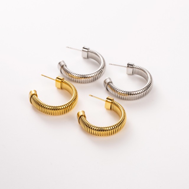 Omega Chain Hoops Earrings 