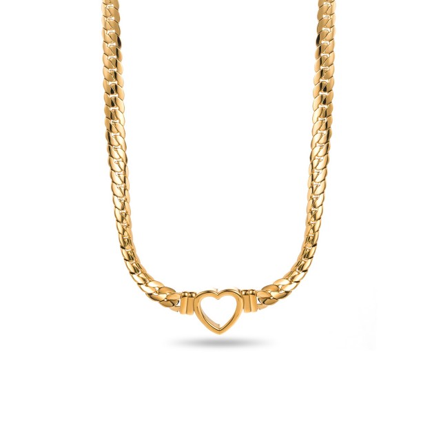 Heart Pendant Chain Necklace Color:Gold