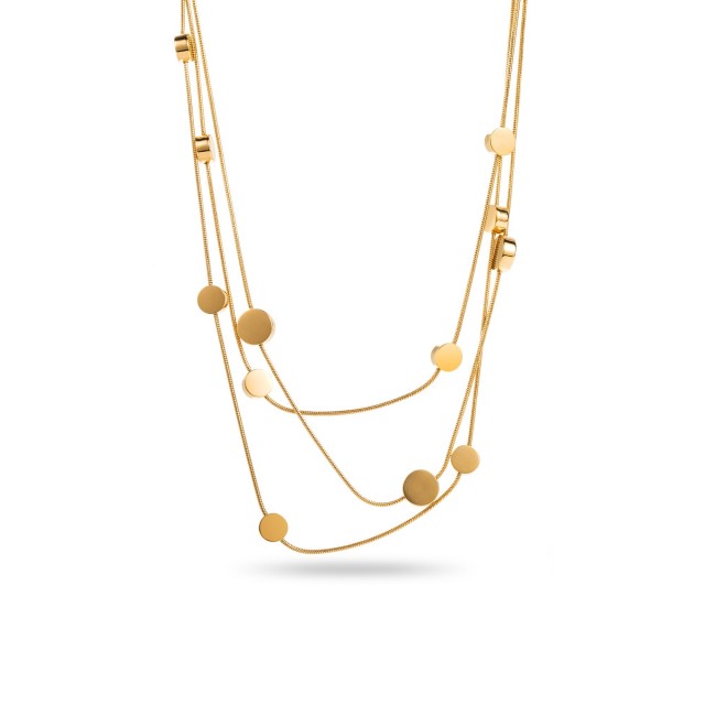 Multi-Row Necklace with Tassels Color:Gold