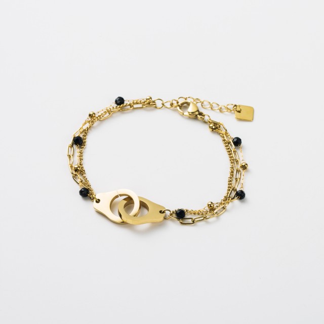 Bracelet Multirang Menottes à Pierre Pierre :Onyx