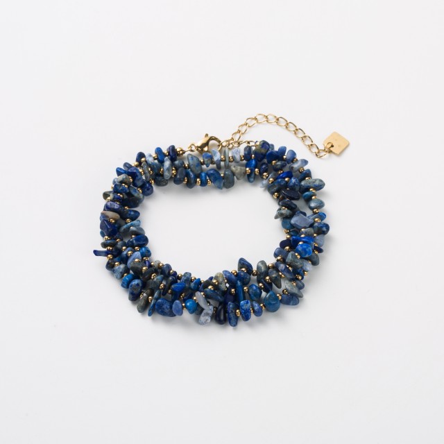 Bracelet Triple Rang de Pierre Pierre :Lapis Lazuli