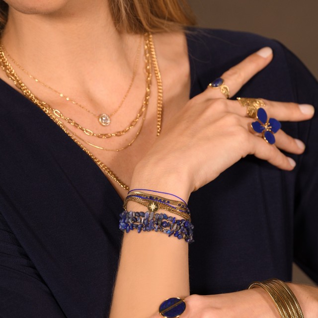 Multi-Row Bracelet with Star Pendant 