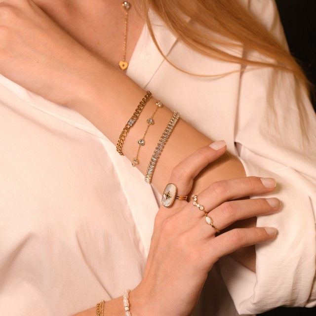 Bracelet Chaine de Maillon avec Strass 