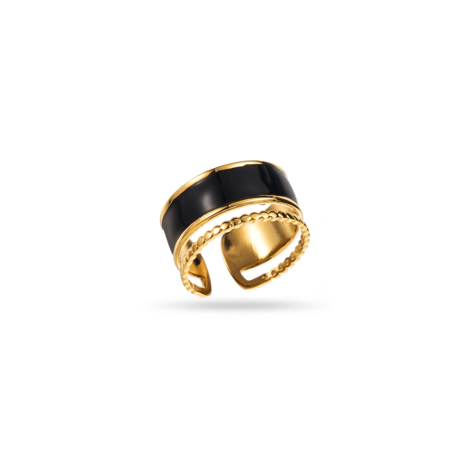 Colored Ring with Pearling Effect Color:Black