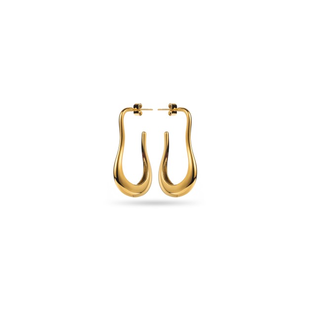 Drop Hoops Earrings Color:Gold