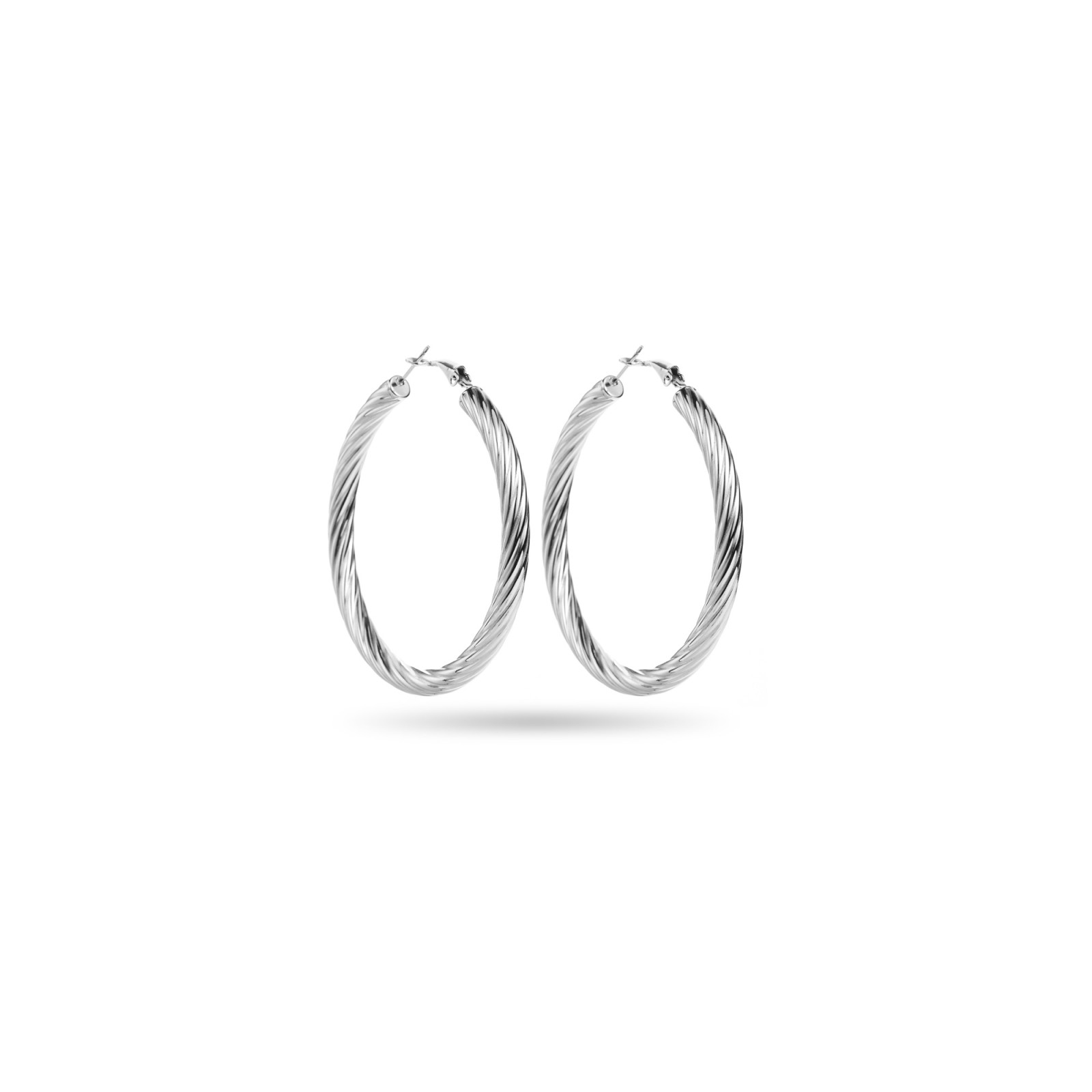 Multi Twisted Hoops Earrings Color:Silver