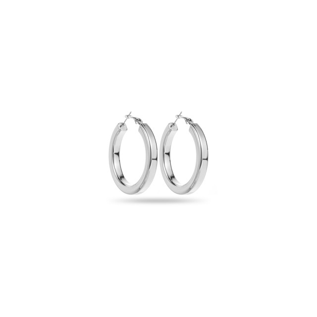 Rectangular Hoops Earrings Color:Silver