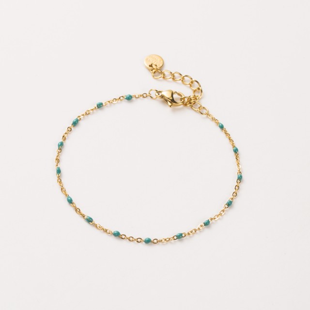 Bracelet à Perles de Couleur Uni Couleur:Bleu Turquoise